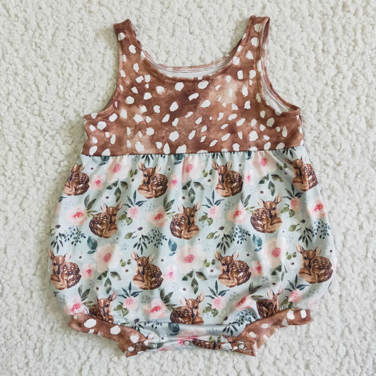 Infant toddle girls deer print romper