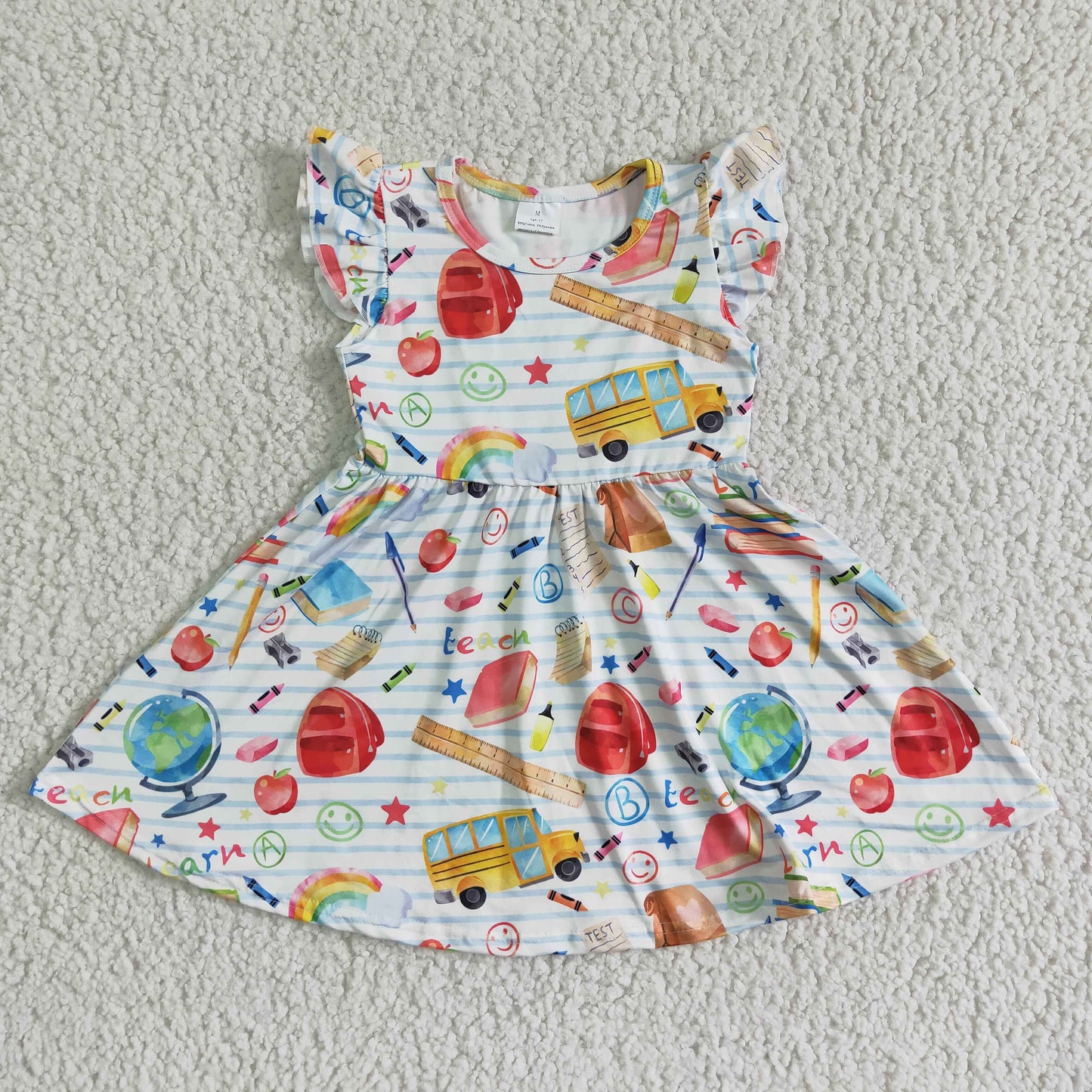 baby girls back to school short sleeve summer dress