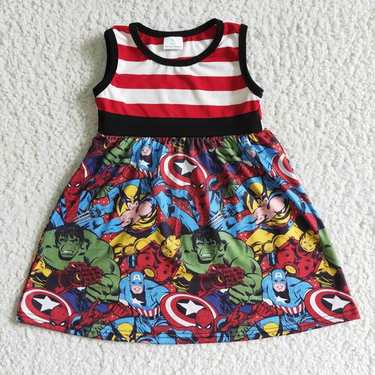 Kids baby girls sleeveless cartoon dress