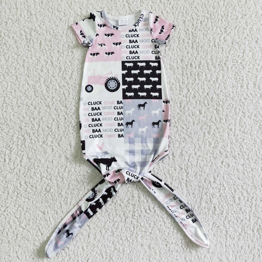 newborn girls western cow gown