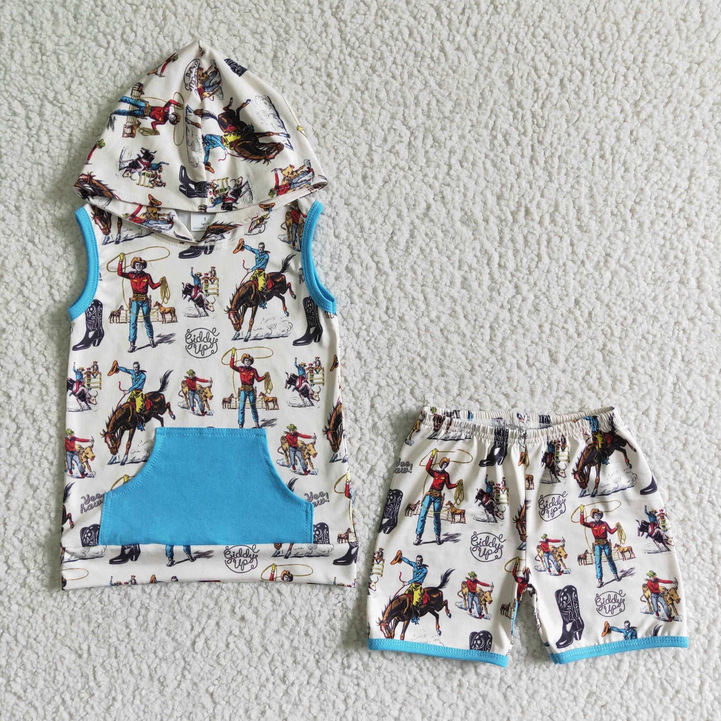 western boy summer hoodie set