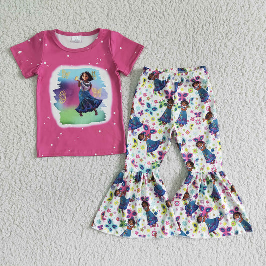 Infant baby girls design bell bottom pants outfit