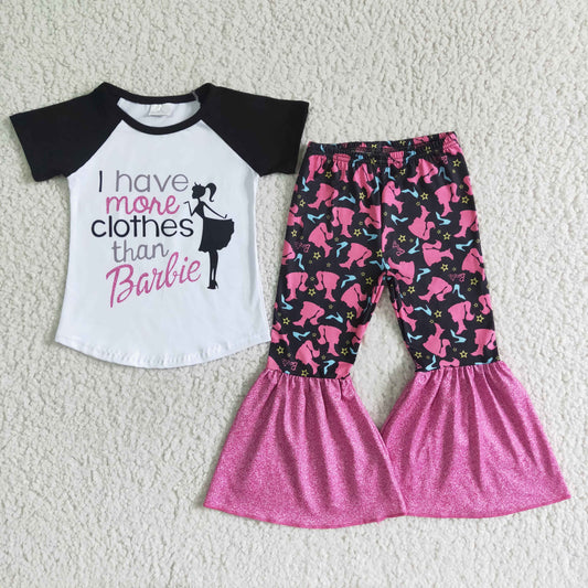 Toddle girls short sleeve letter top dancing girl pants outfit