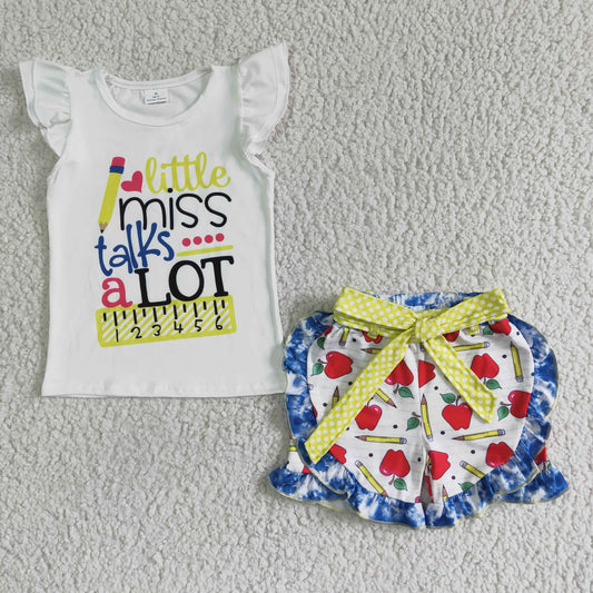Little miss talks a lot back to school outfit