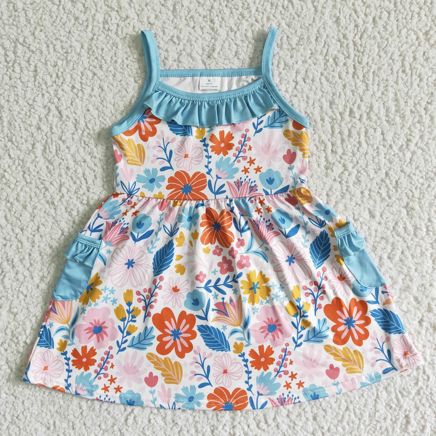 baby girls floral pocket summer  dress