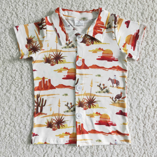 boys button up western summer shirt