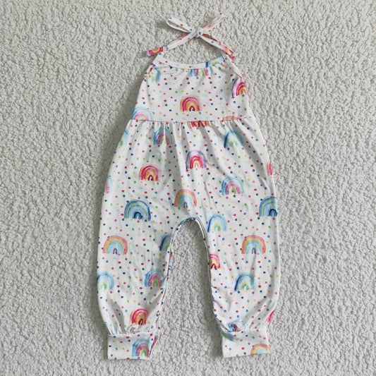 baby girls rainbow halter jumpsuit