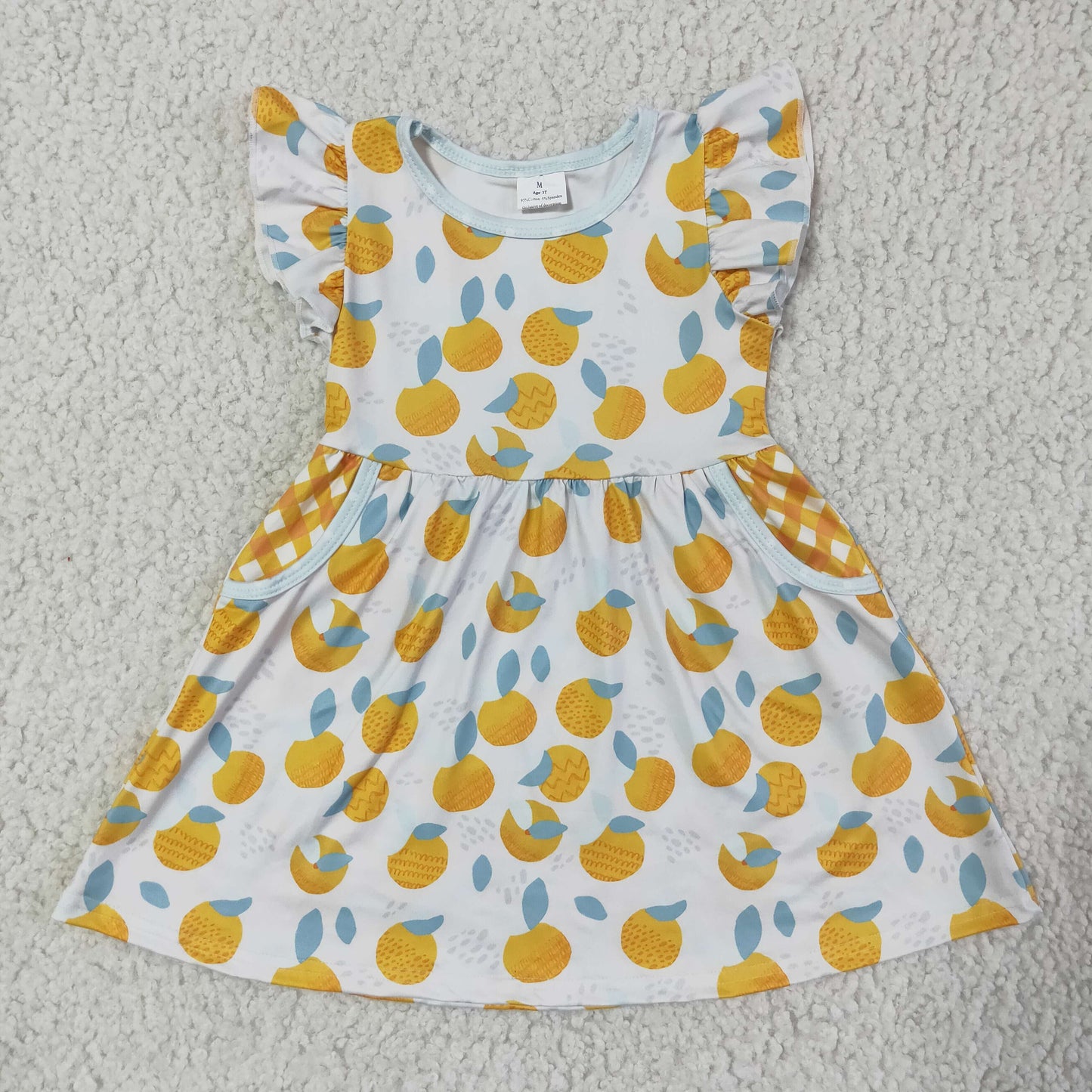 Summer fruit pocket dress