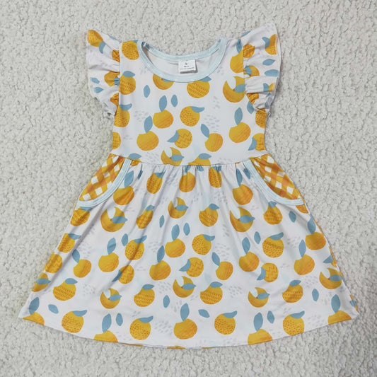 Summer fruit pocket dress