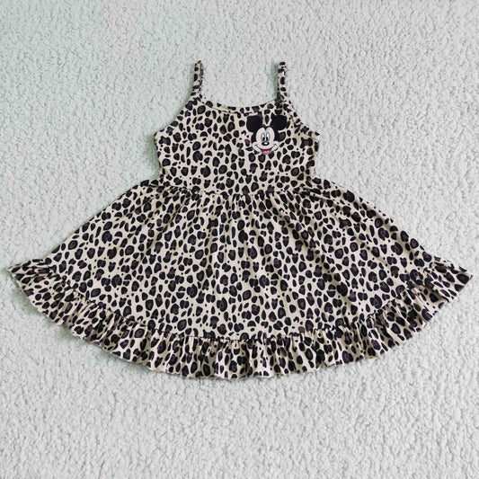 Kids leopard print cartoon dress