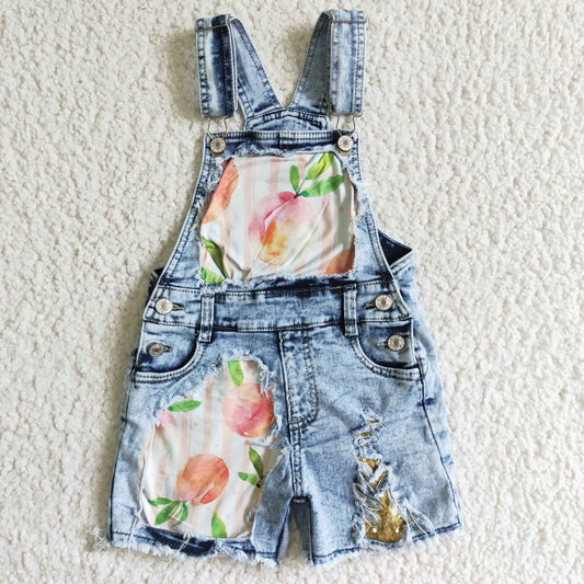 infant toddle girls peach denim overall