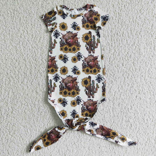 newborn western cow print gown