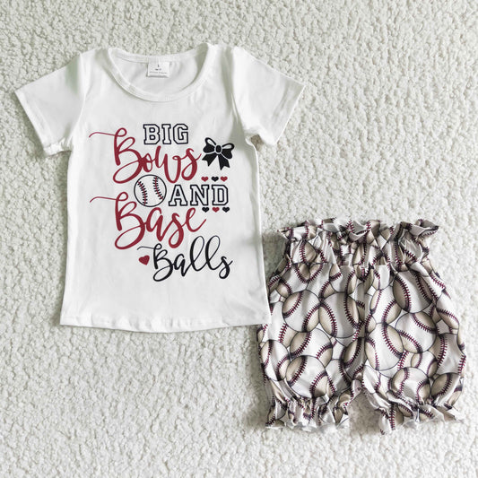 Baby girls baseball 2pcs summer outfit