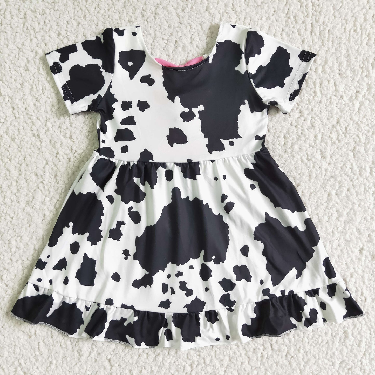 infant baby boy short sleeve cow dress