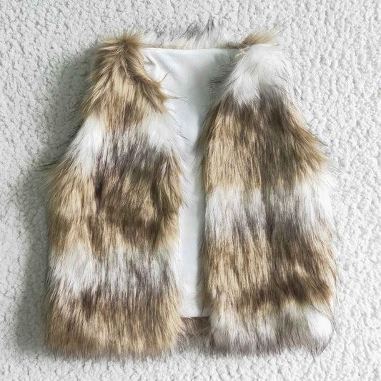 Girls faux fur vest