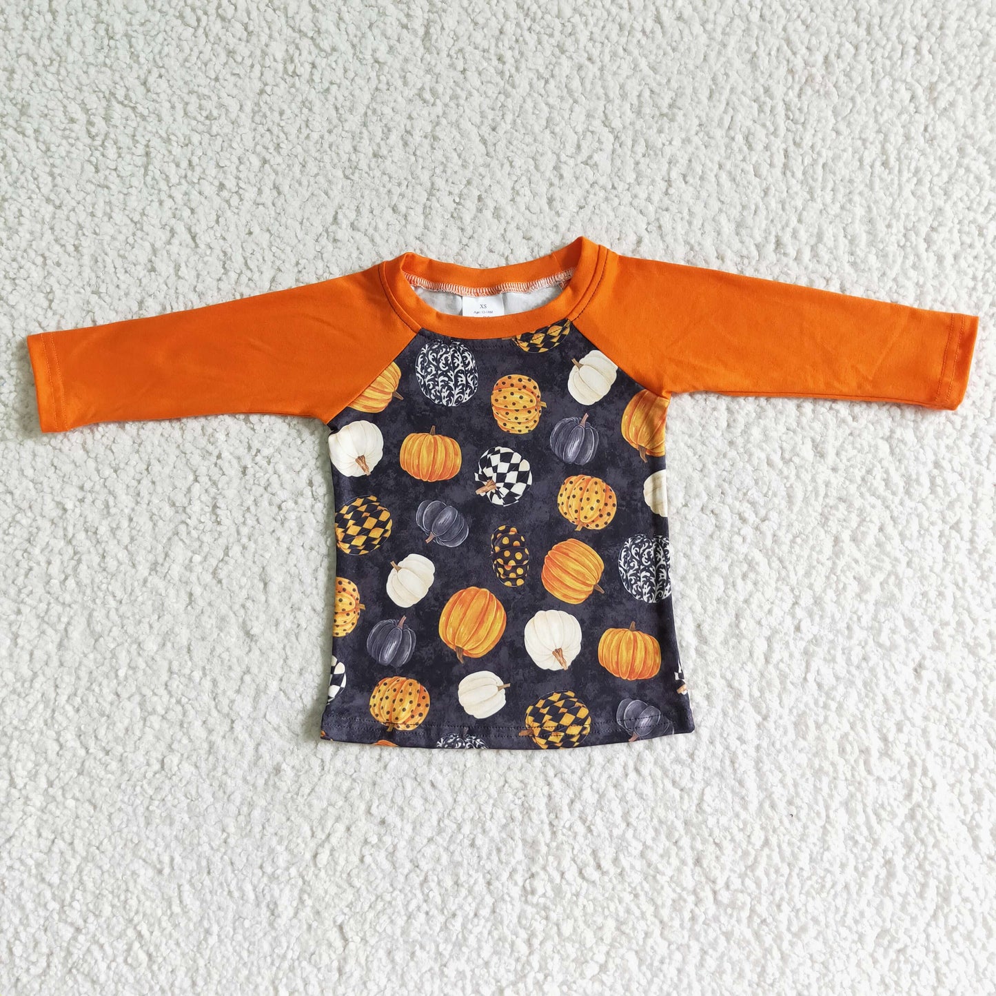 Boy raglan sleeve pumpkin top