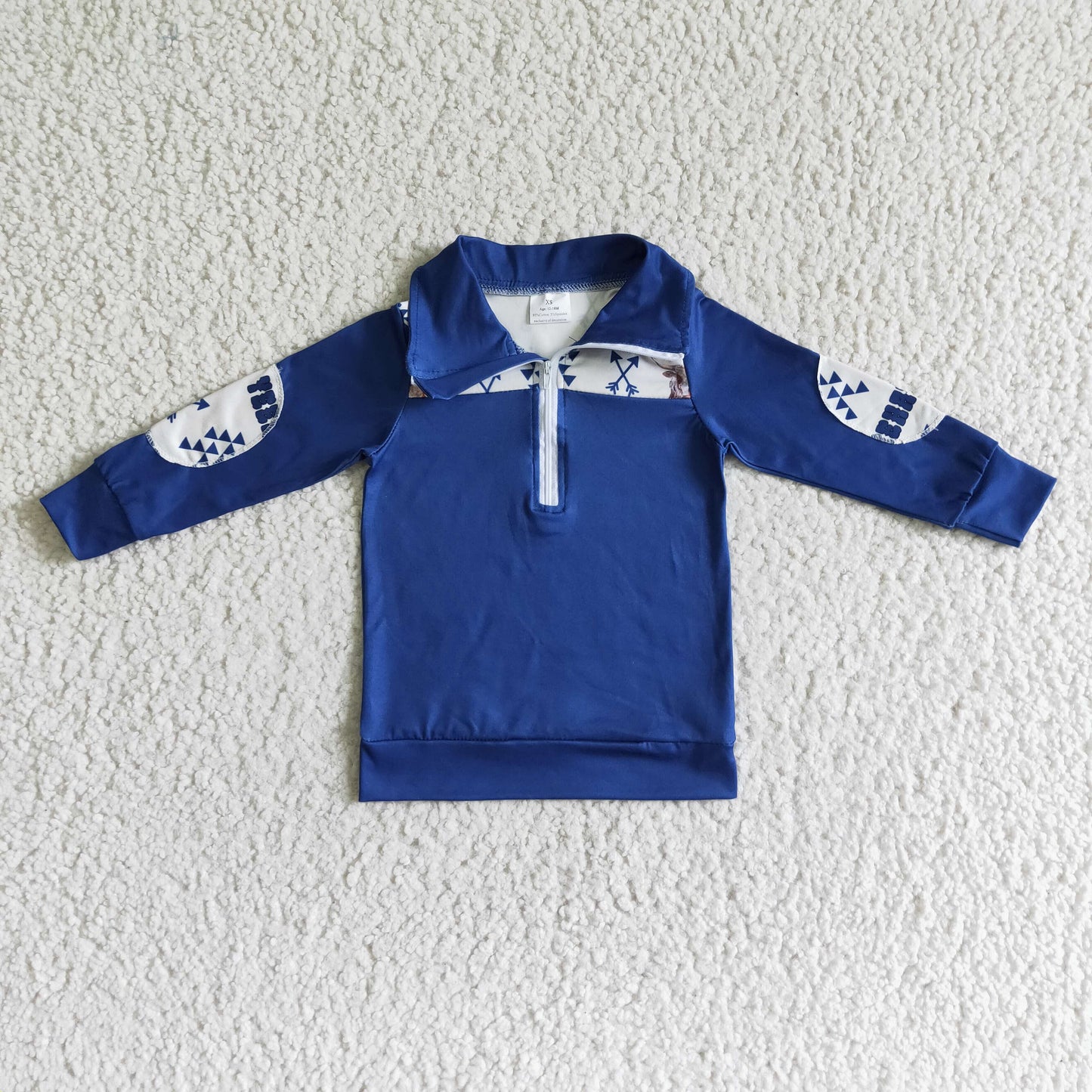 boy long sleeve cow print pullover