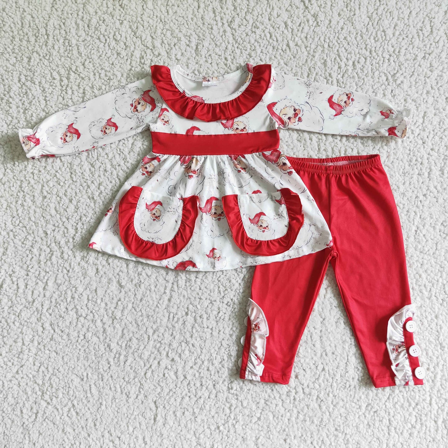 Baby girls long sleeve Santa Claus Christmas outfit