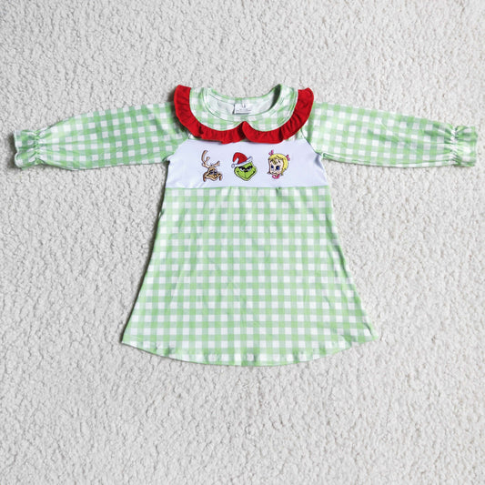 baby girls long sleeve embroidery reindeer dress