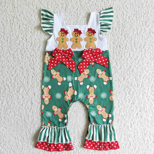 baby girls gingerbread Christmas romper