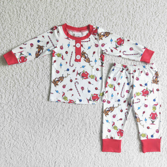 baby boy long sleeve Christmas pajama set