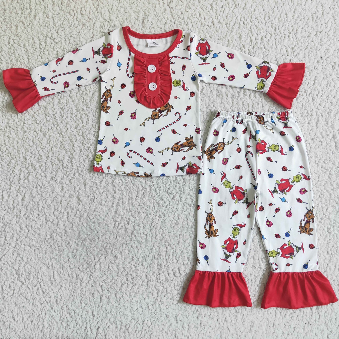 baby girl long sleeve Christmas pajama set