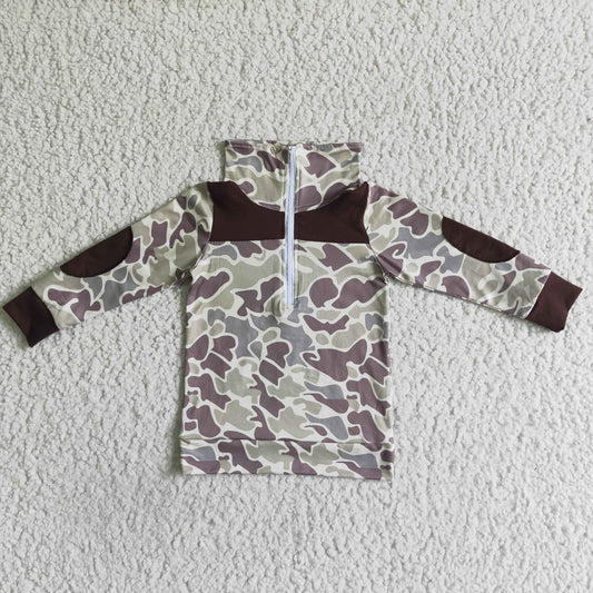 boy long sleeve camo  pullover