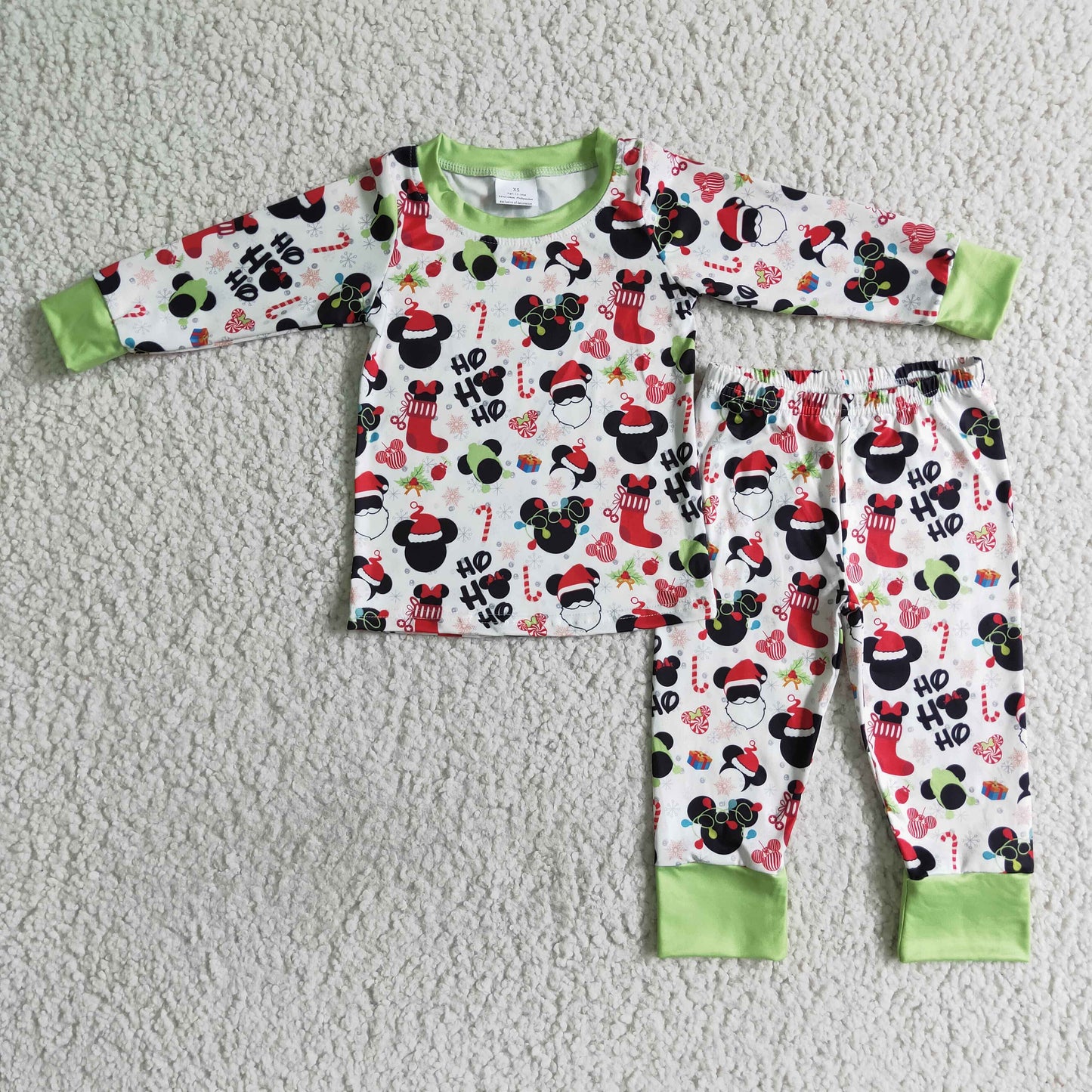 baby boy long sleeve cartoon Christmas pajama set