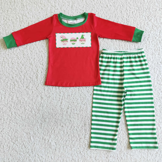 boy long sleeve three kids design Christmas outfit