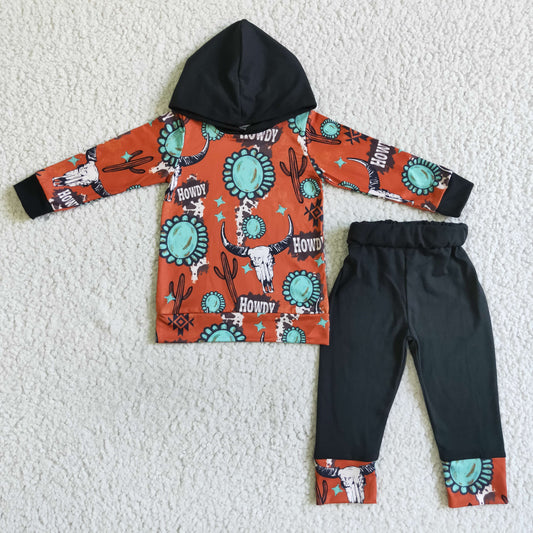 baby boy long sleeve western hoodie set