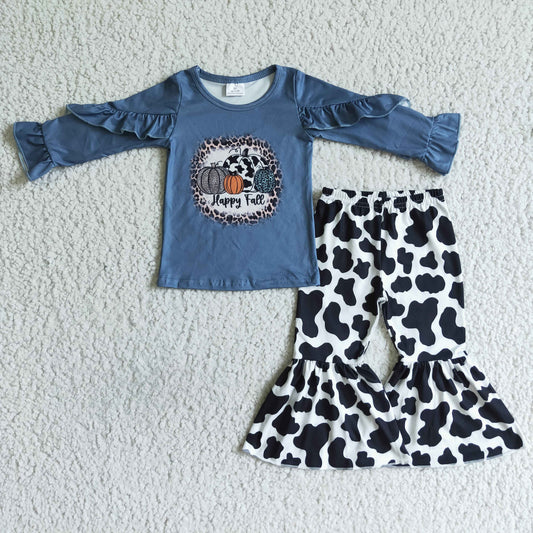 Baby girls happy fall pumpkin outfit