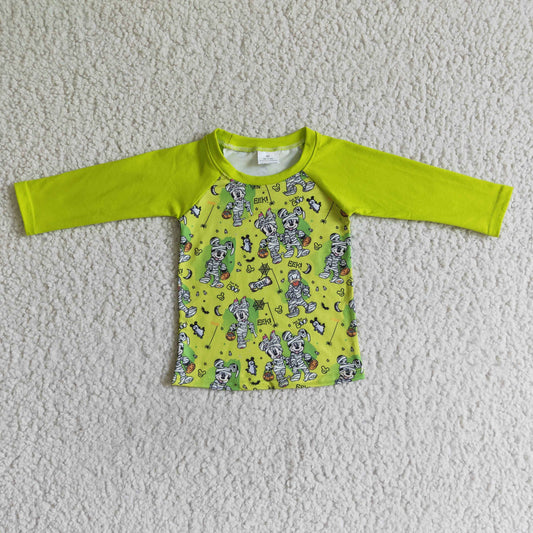 baby boys long sleeve green cartoon print Halloween top