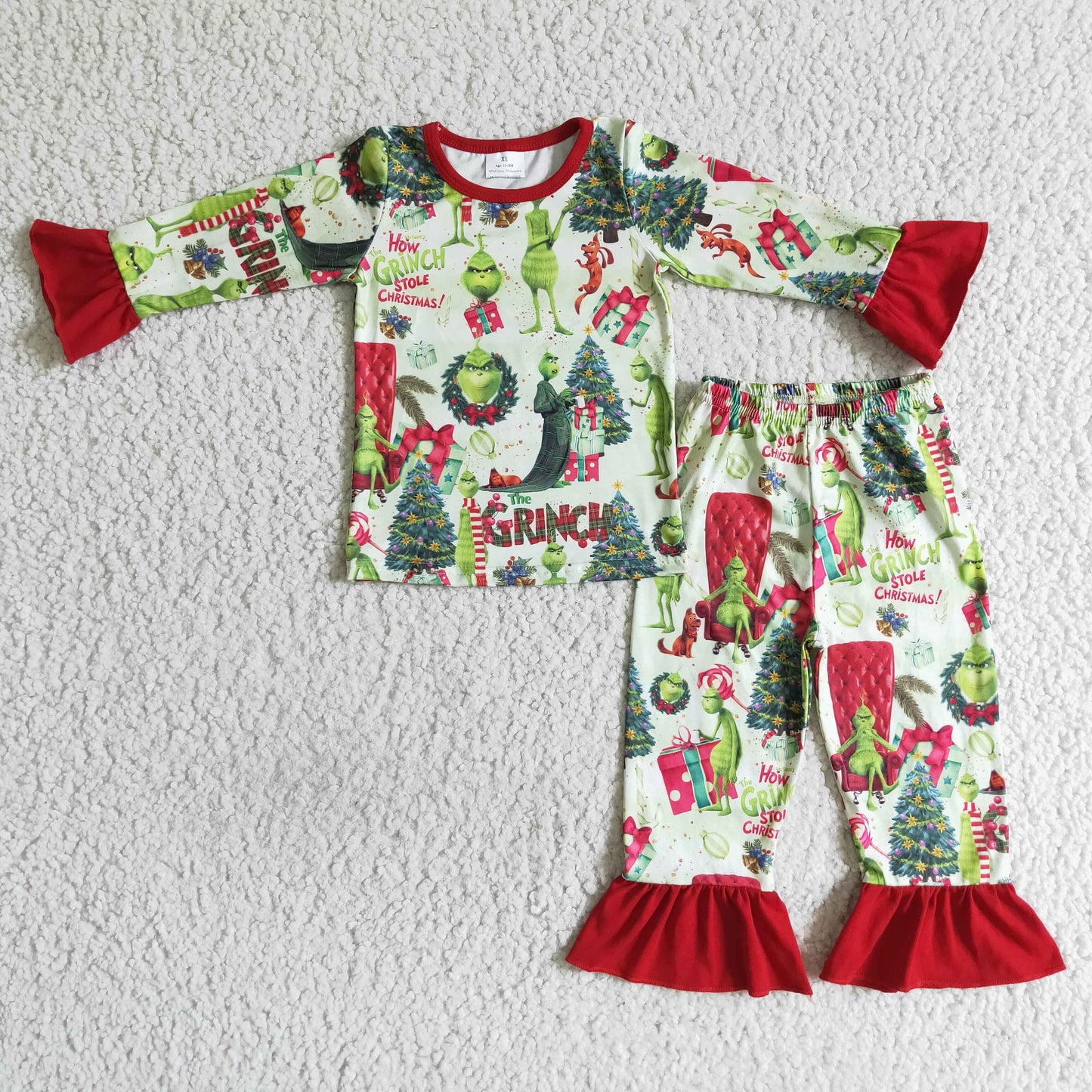 Baby Girls green color Christmas pajama set