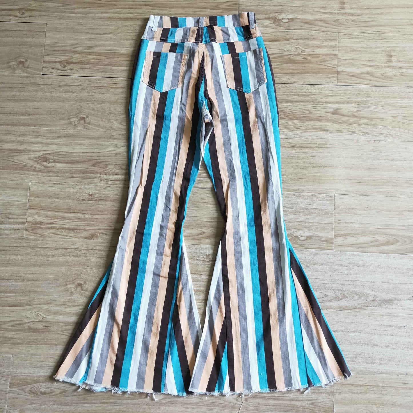 adult women stripes denim pants