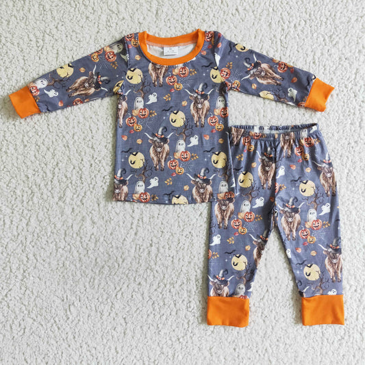 baby boy long sleeve highland Halloween pajama set