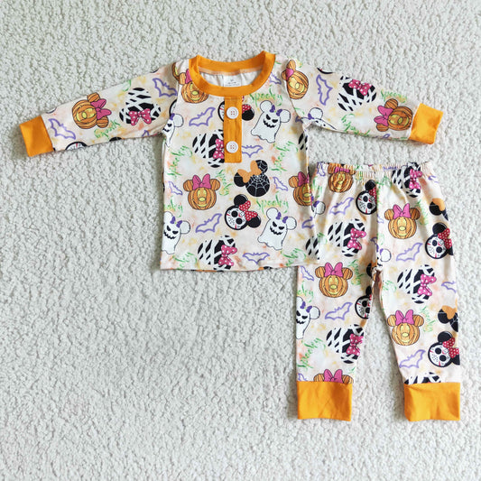 baby boy long sleeve cartoon Halloween pajama set