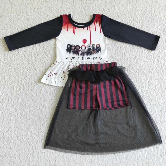 baby girls long sleeve Halloween tulle outfit