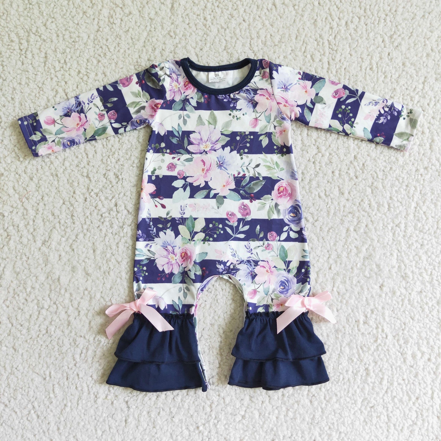 baby girls long sleeve floral romper