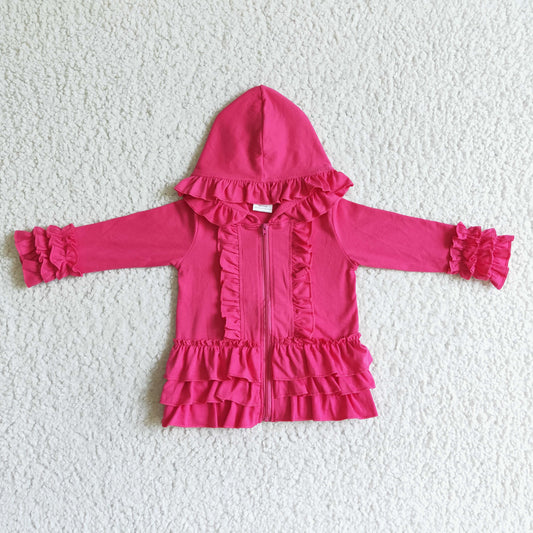 baby hot pink sleeve cotton hoodie top