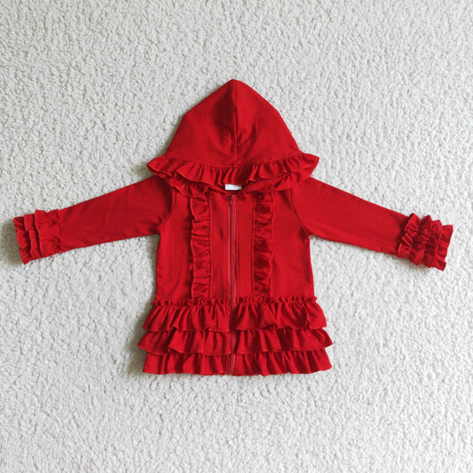 baby red sleeve cotton hoodie top