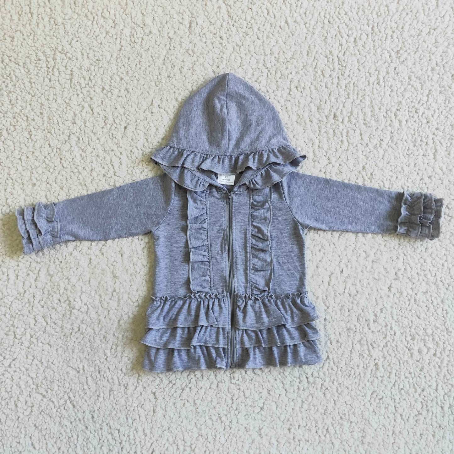 baby grey long sleeve cotton hoodie top