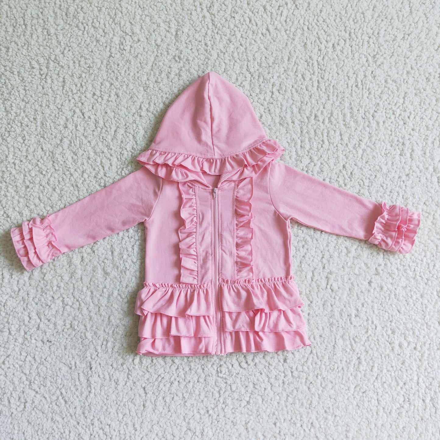 baby pink sleeve cotton hoodie top