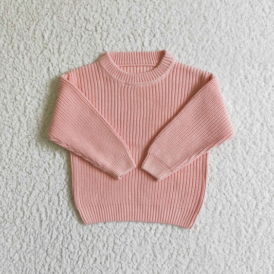 girls long sleeve pink sweater