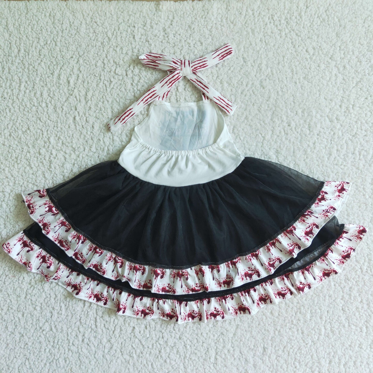 baby girls Halloween black tulle dress