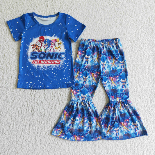 Baby girls blue cartoon outfit