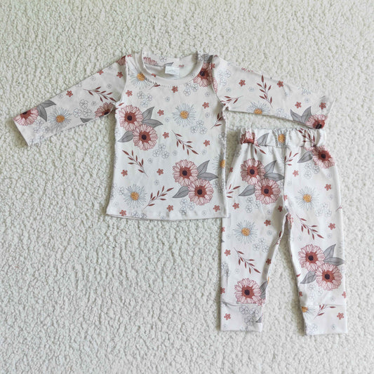 baby girls flower print  pajama set