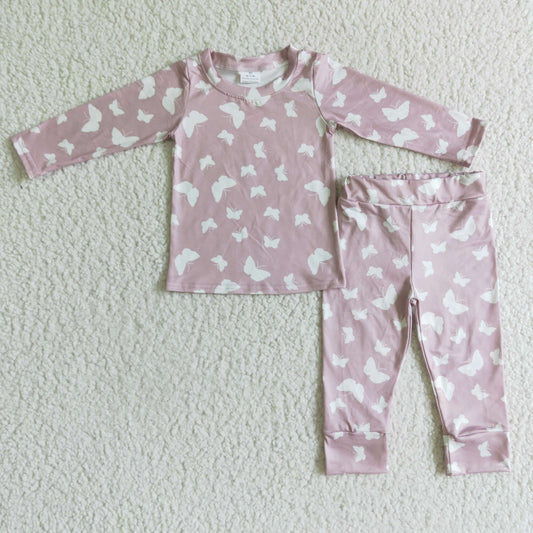 baby girls butterfly pajama set