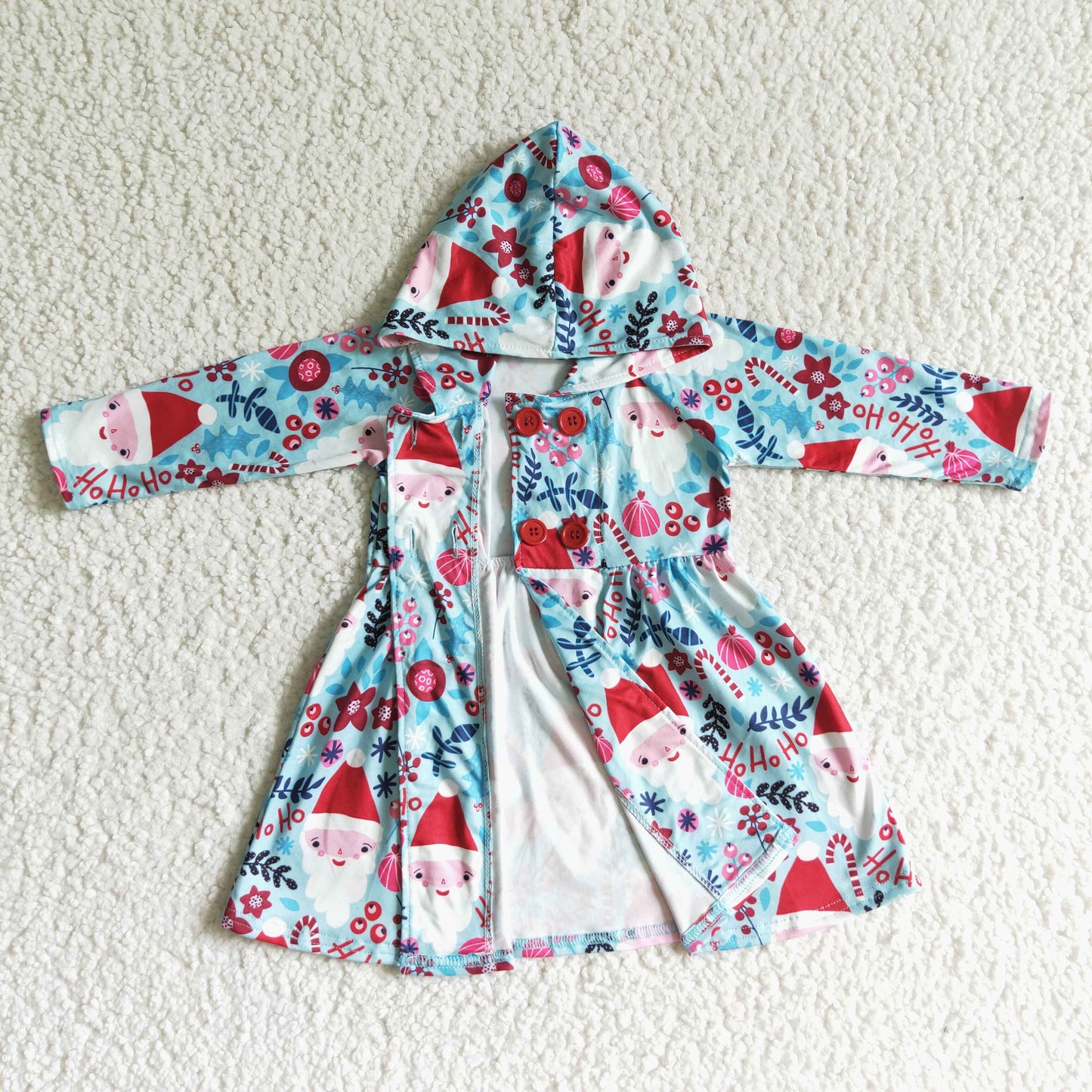 girls long sleeve Christmas hoodie dress