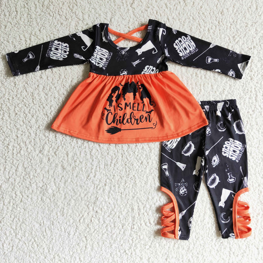 smell children tunic top cross pants Halloween outfit