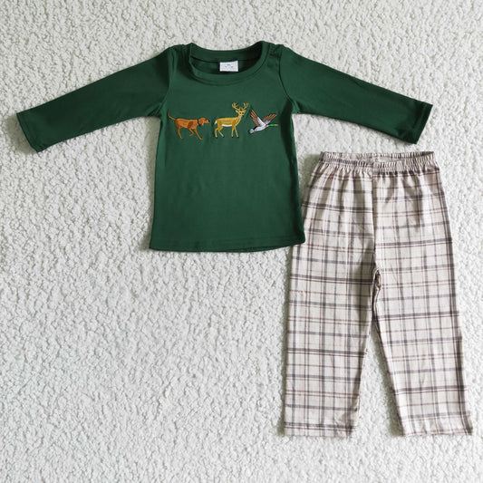 Baby boys embroidery reindeer outfit